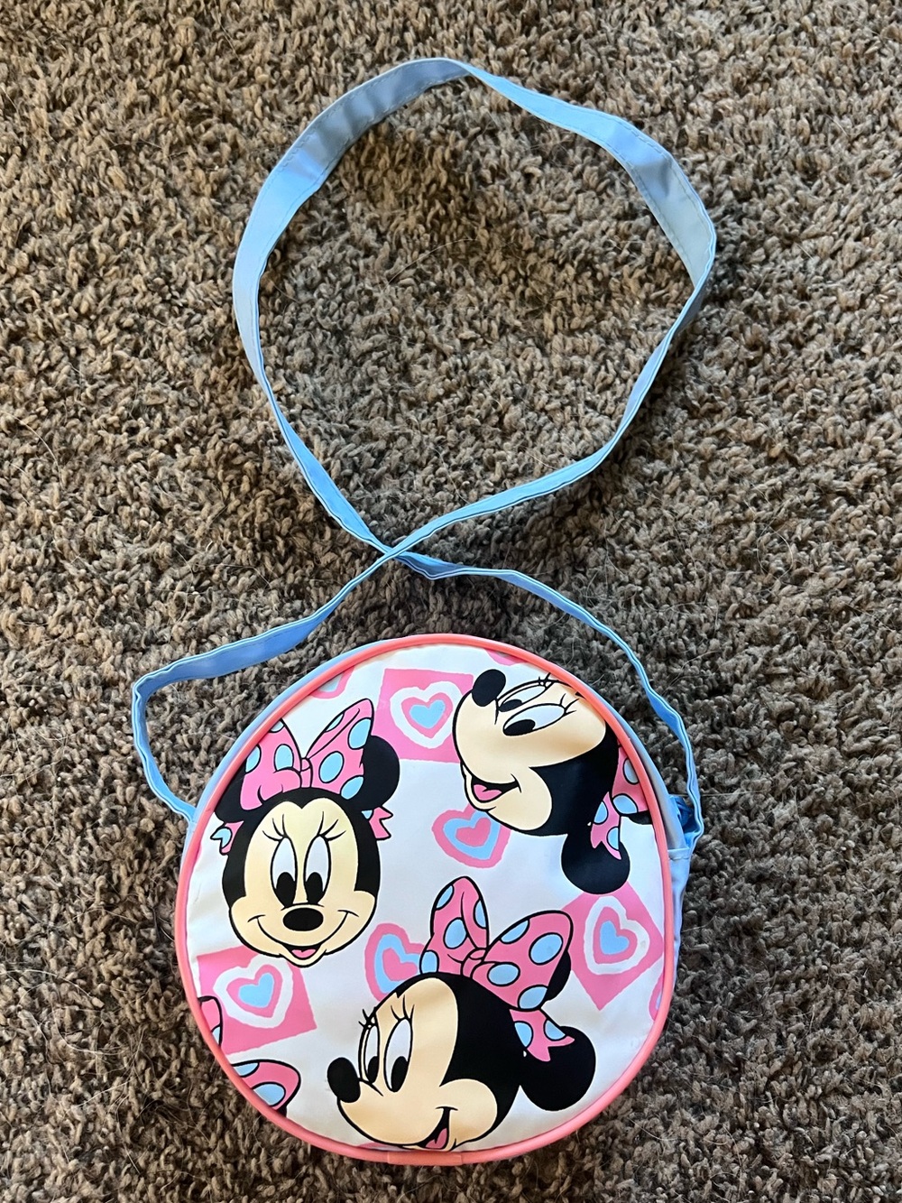 Vintage 90s Minnie Mouse Pink & Blue Crossbody Bag for Kids 1994